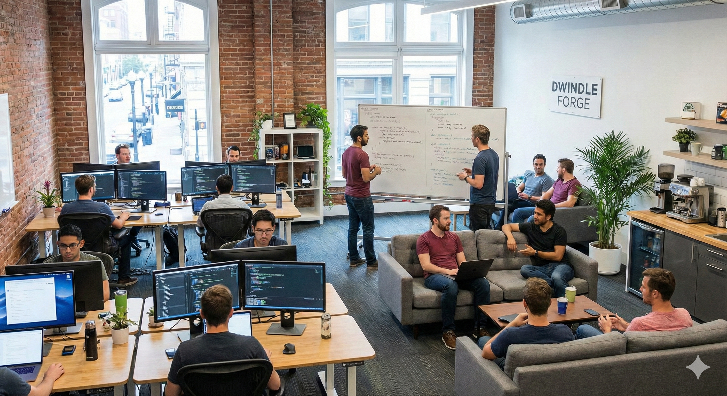 Engineering and code on screen